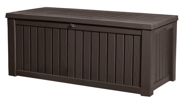 Keter Rockwood Storage Box Brown angle scaled