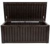 Keter Rockwood Storage Box Brown open