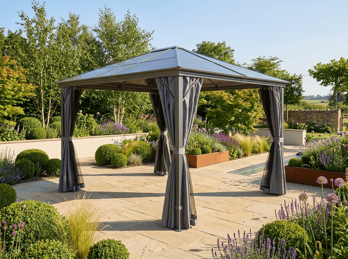 Lugano Premium 3 x 3 Polycarbonate Gazebo - Grey 3 LUGGAZX
