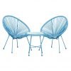 MONACO Blue 3pc Egg Chair Set
