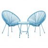 MONACO Blue 3pc Egg Chair Set