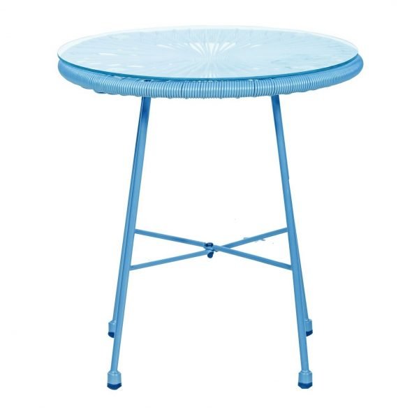 MONACO Blue 3pc Egg Chair Set Table