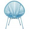 MONACO Blue 3pc Egg Chair Set front