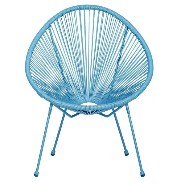 MONACO Blue 3pc Egg Chair Set front