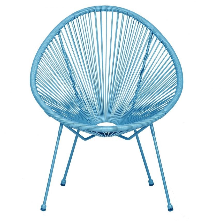 MONACO Blue 3pc Egg Chair Set front