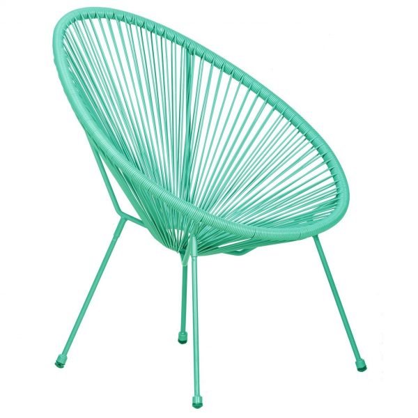 MONACO Green Emerald 3pc Egg Chair Set Chair side