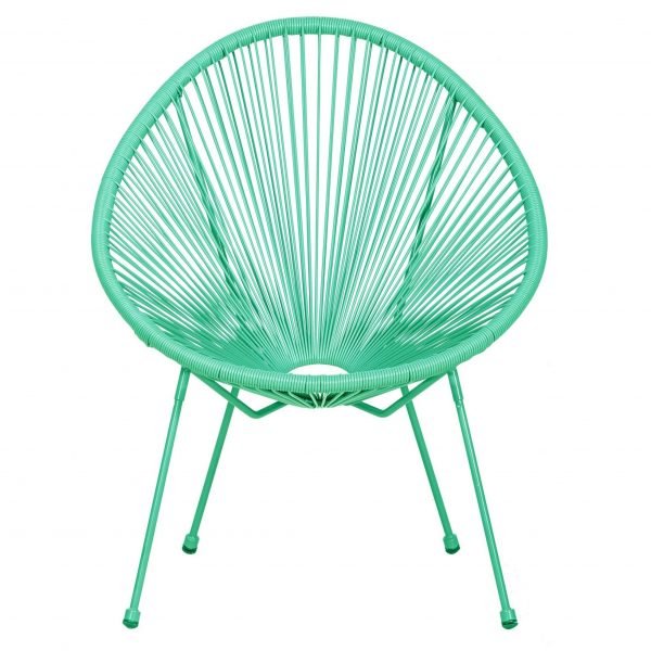 MONACO Green Emerald 3pc Egg Chair Set Front