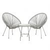 MONACO Grey 3pc Egg Chair Set