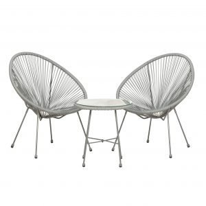 MONACO Grey 3pc Egg Chair Set