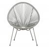 MONACO Grey 3pc Egg Chair Set front