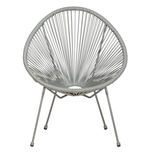 MONACO Grey 3pc Egg Chair Set front