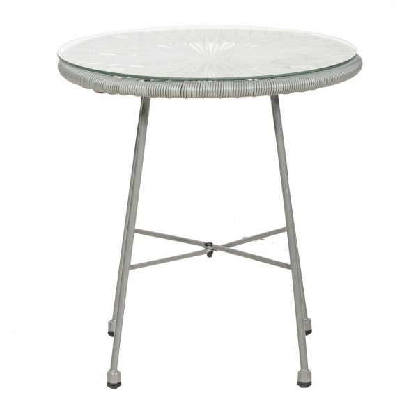 MONACO Grey 3pc Egg Chair Set table