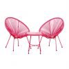 MONACO Pink 3pc Egg Chair Set