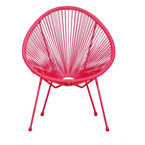MONACO Pink 3pc Egg Chair Set chair front