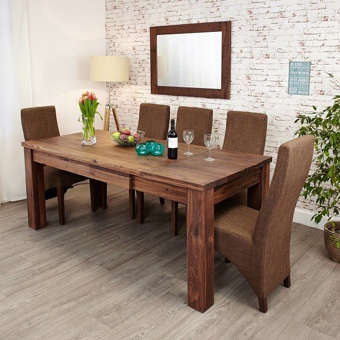 Mayan Walnut Extending Dining Table