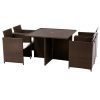 Nevada 4 Seater Cube Set Brown