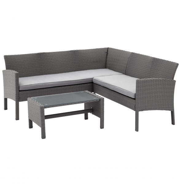 Nevada Corner Sofa Set Grey scaled