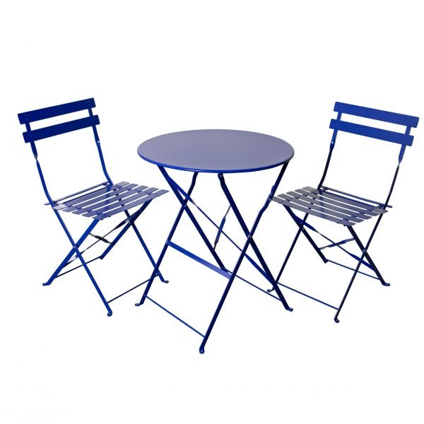 Padstow Folding Bistro Set Blue scaled