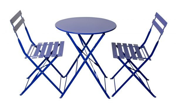 Padstow Folding Bistro Set Blue white scaled