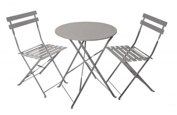 Padstow Folding Bistro Set Grey white scaled