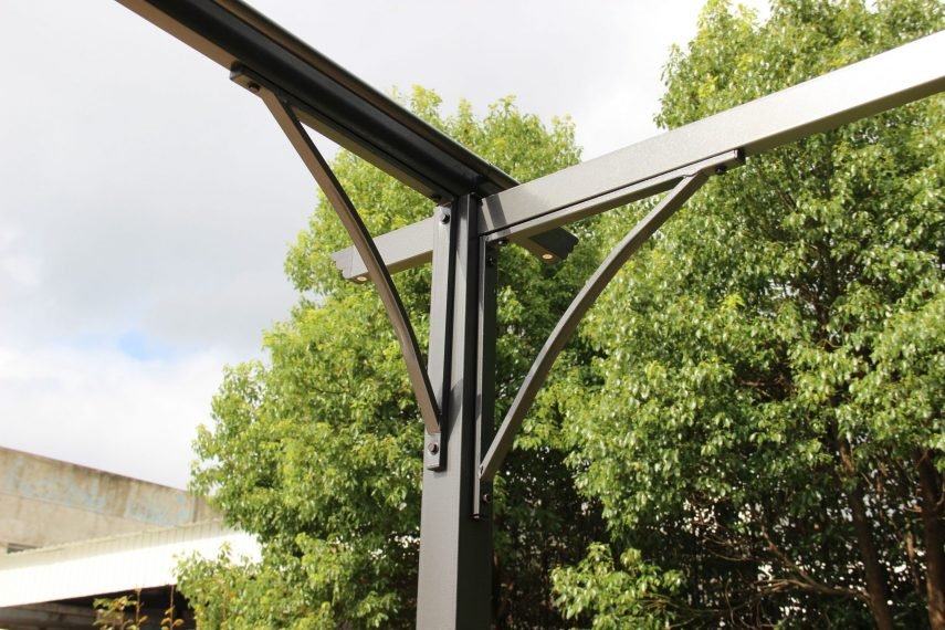 Prague 3.5 x 3.5m Pergola Gazebo Grey corner scaled