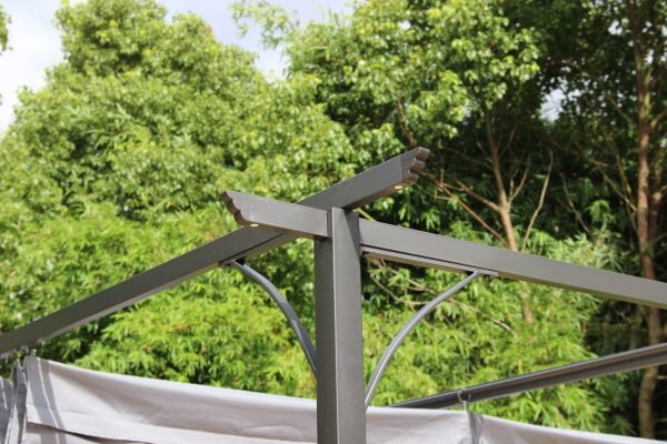 Prague 3.5 x 3.5m Pergola Gazebo Grey detail scaled