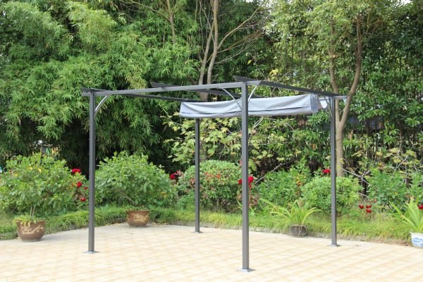 Prague 3x3m Pergola Gazebo Grey open