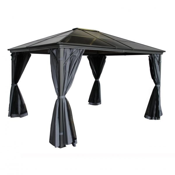 Premium 3 x 3.6 Polycarbonate Gazebo Grey 1 scaled