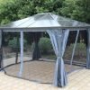 Premium 3 x 3.6 Polycarbonate Gazebo Grey life scaled