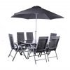 Rio 6 Seat Recliner Outdoor Set parasol scaled