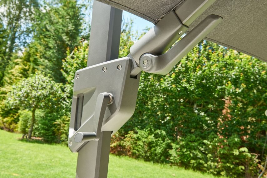 Royce Ambassador LED 3x3 Parasol Smoke Grey close