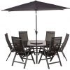 SORRENTO Black 6 Seater Round Dining Recliner Set scaled