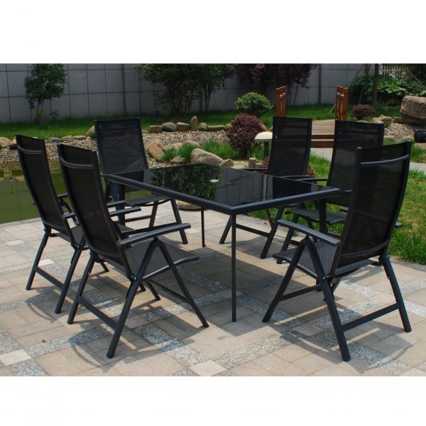 SORRENTO Recliner 6 Seat Dining Set scaled