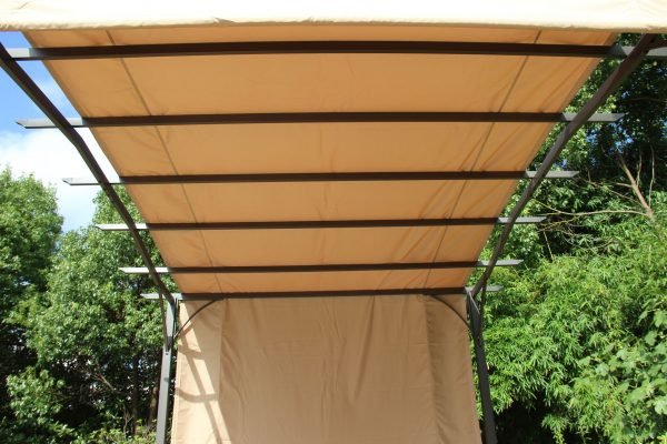 San Remo Pergola Sliding Gazebo Mocha inside