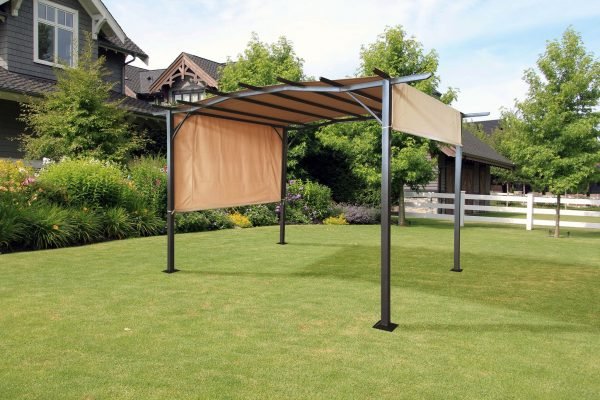 San Remo Pergola Sliding Gazebo Mocha lfe2