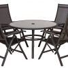 Sorrento Four Seater Deluxe Recliner Round Dining Set parasol