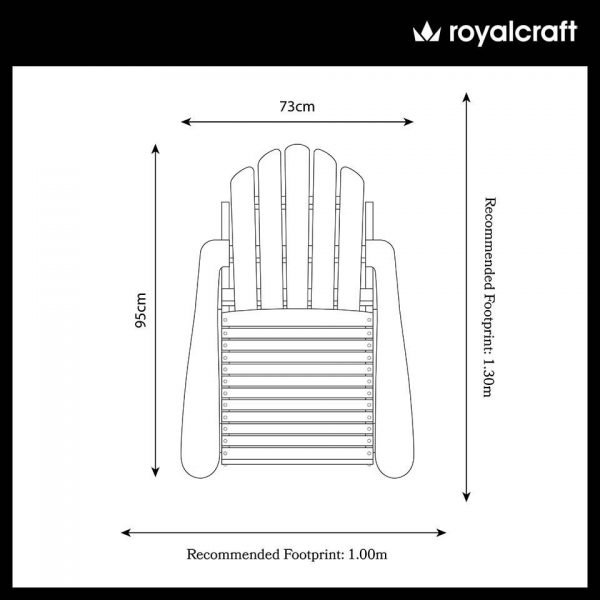 Vermont Folding Adirondack Chair size