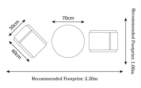York 2 Seater Garden Bistro Set size scaled