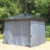 Zurich 3 x 3 Polycarbonate Gazebo Grey closed