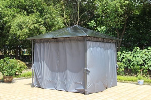 Zurich 3 x 3 Polycarbonate Gazebo Grey closed