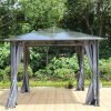 Zurich 3 x 3 Polycarbonate Gazebo Grey front 1