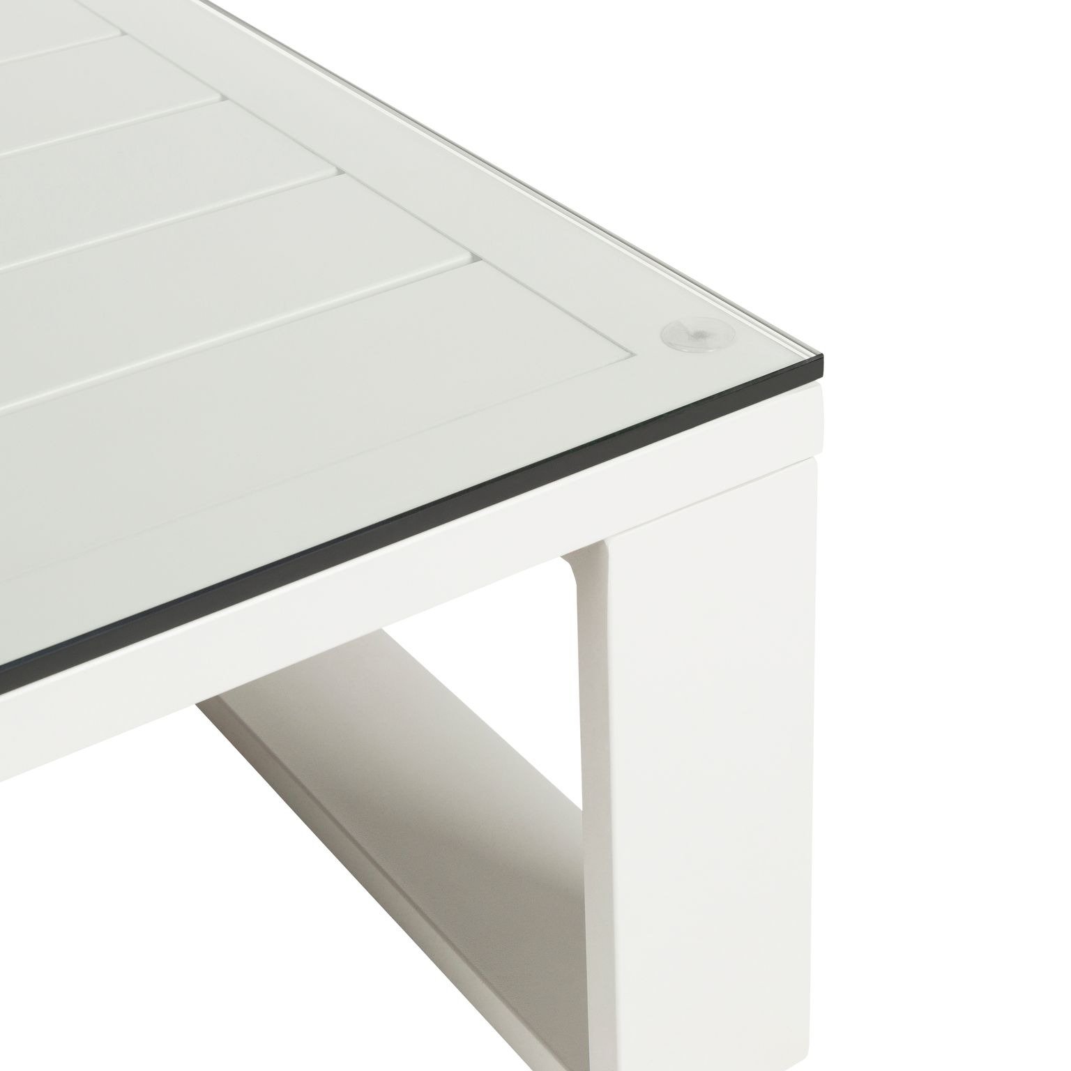 White aluminum shop outdoor coffee table