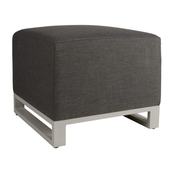 Del Mar Outdoor Foot Stool Grey scaled