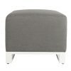 Del Mar Outdoor Foot Stool White front