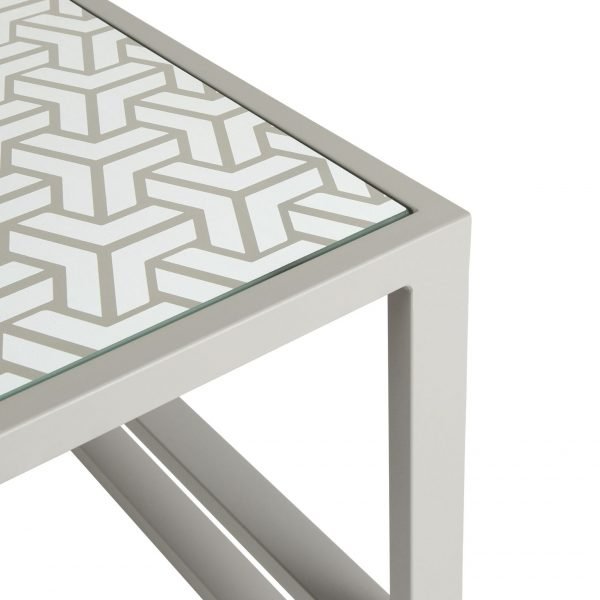 Del Mar Outdoor Side Table Grey Pattern close