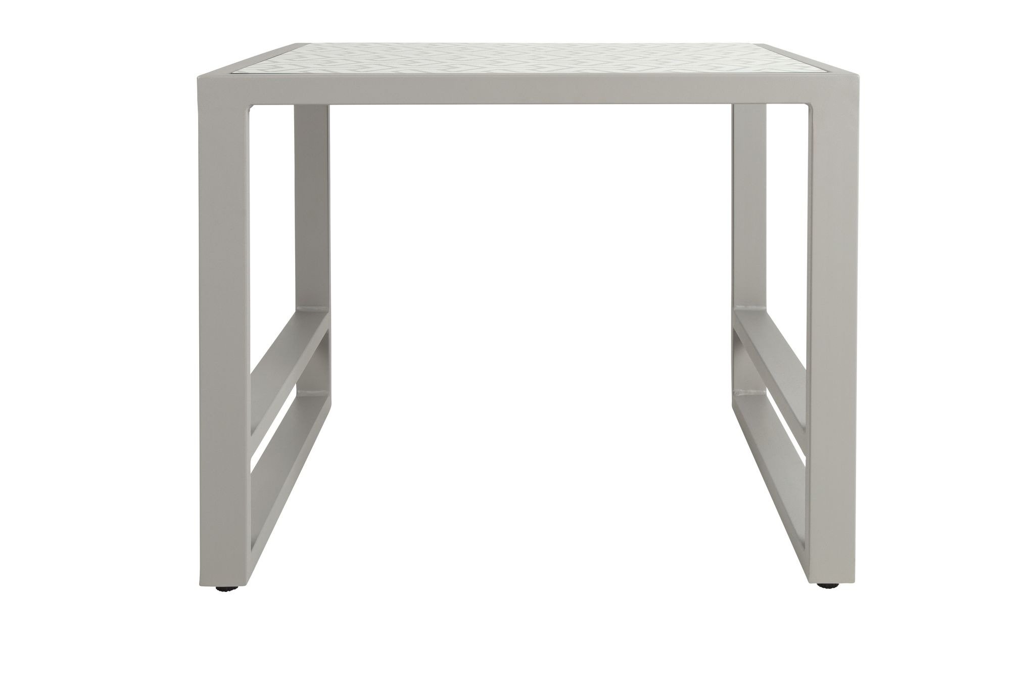 White aluminium outdoor shop side table
