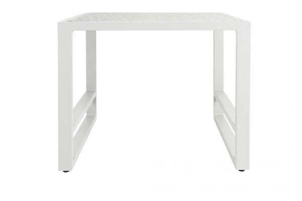 Del Mar Outdoor Side Table White Pattern front