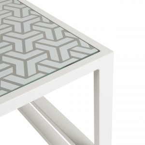 Del Mar Outdoor Side Table White Pattern top scaled