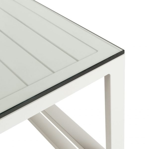 Del Mar Outdoor Side Table White close