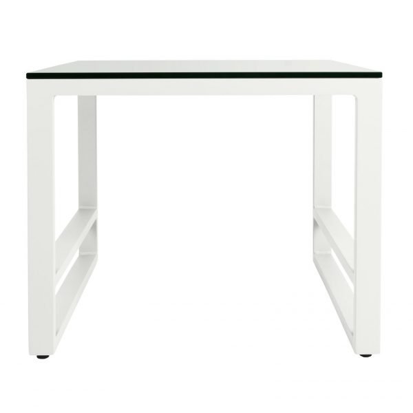 Del Mar Outdoor Side Table White front